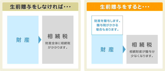 生前贈与をしない場合とする場合 生前贈与をしない場合とする場合
